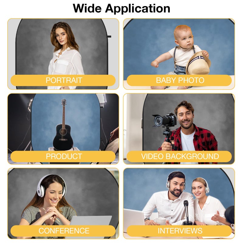 Kate 5x6.5ft(1.5x2m) Collapsible Backdrop Grey Blue Collapsible Twist Flex Folding Pop up Backgrounds for Photoshoot, Headshots Photo, Video Calls - Image 5